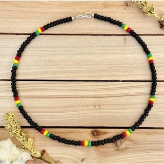 Colar reggae/ choker de miçanga cor reggae/ Hippie/ Moda
