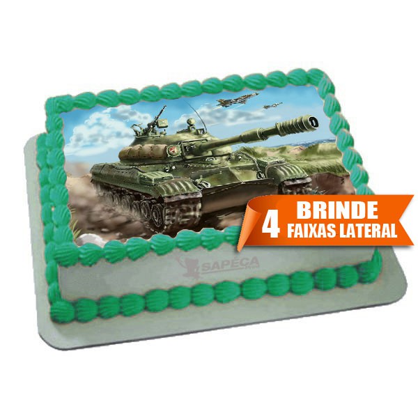 Papel arroz Exercito Tanque de Guerra para Bolo de 4kg 20x30cm