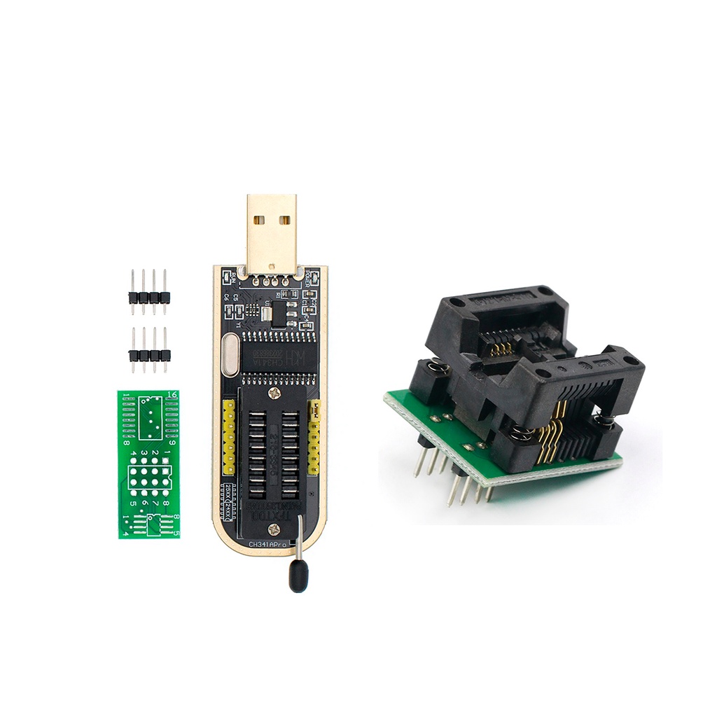 Kit Gravadora USB de Bios Eprom CH341A Series 24 25 + Adaptador Soic8 Sop8 Dip8 200mil