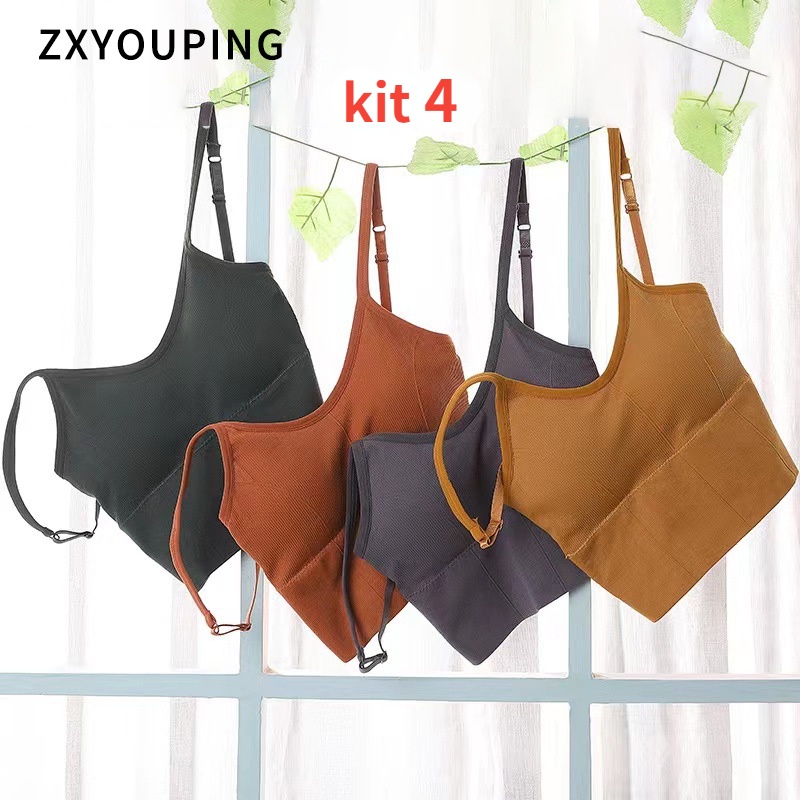 Conjunto 4/1 de roupas íntimas esportivas femininas sensuais para festa, conforto e condicionamento físico