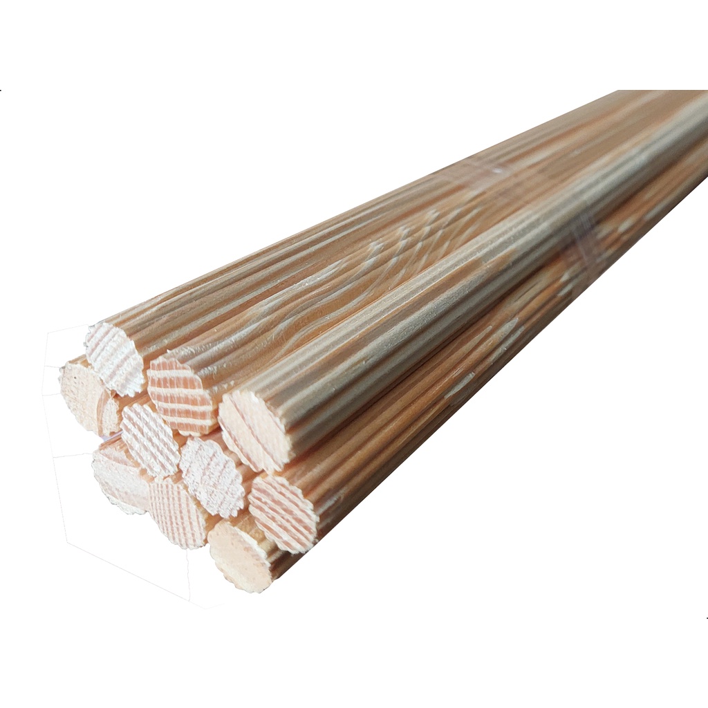 Poleiro de Madeira Aves Bastão Pinus Estriado 9,5mm 1M 10un
