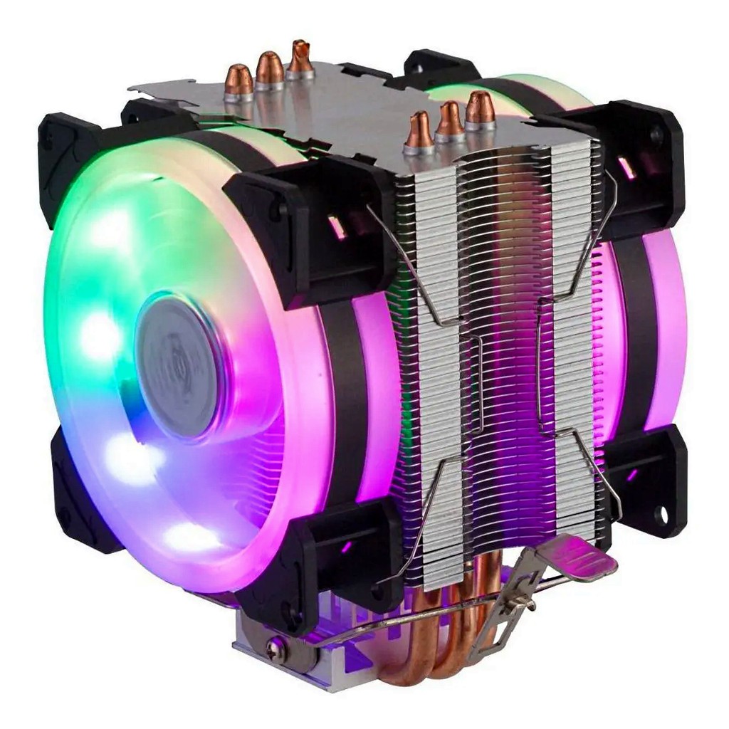 Cooler Duplo Rgb Cpu Processadorr Fan Pc Intel Amd 775 1150 1151 1155 1156 1366 2011 Am3 Am4