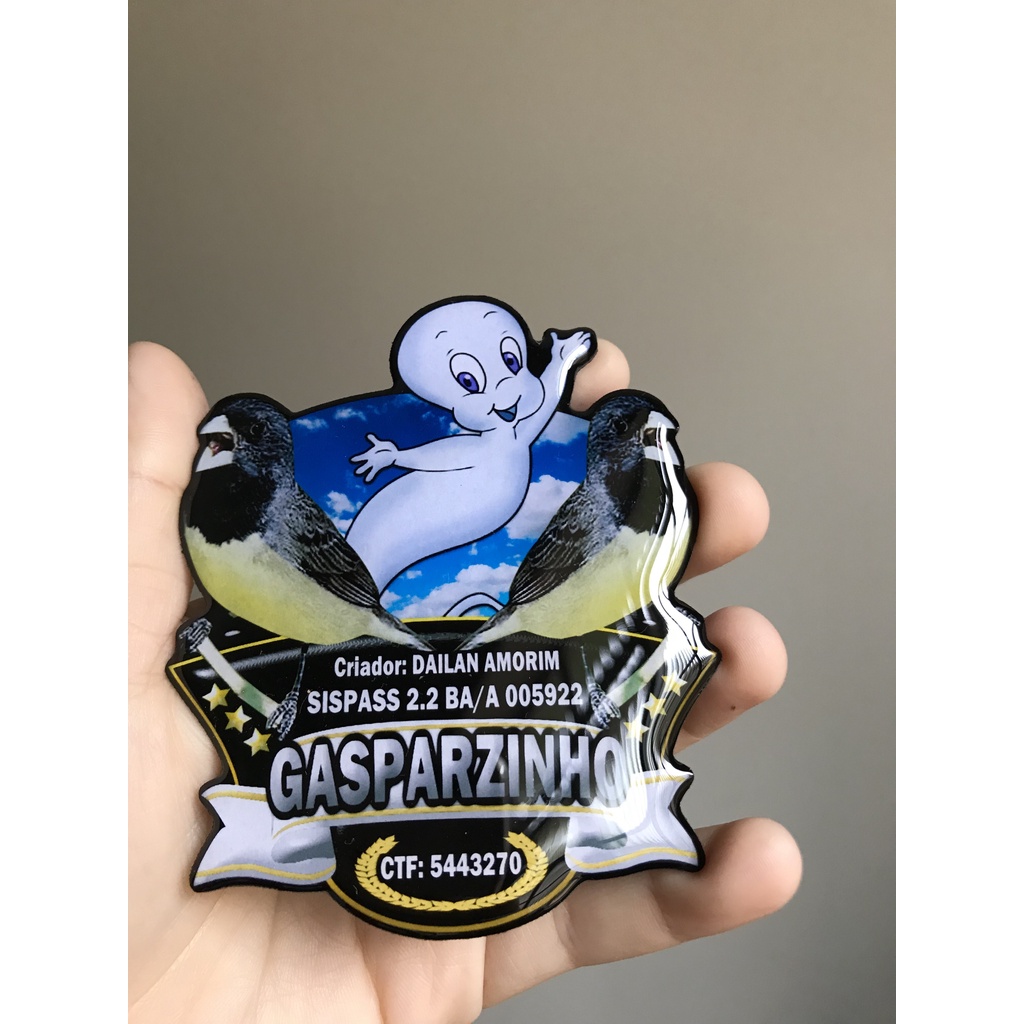 Plaqueta/placa personalizada para gaiola de pássaros de todas espécies torneio ou passeio exemplo: gasparzinho coleiro baiano
