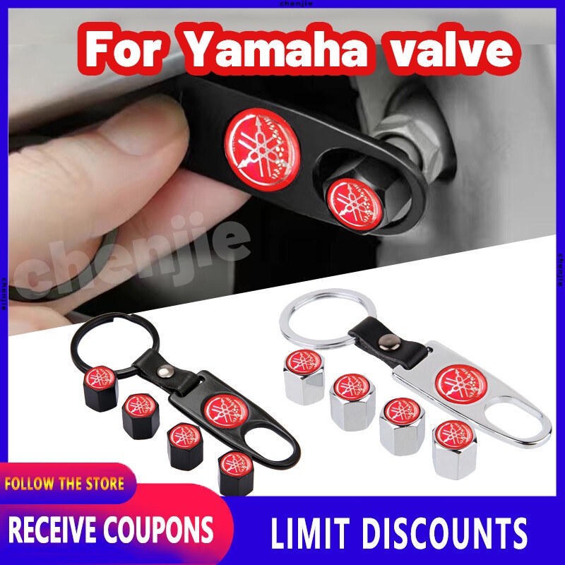 Alta Qualidade Para YAMAHA Bicicleta Motor Motocicleta 4 Peças Com Chaveiro Tampa Da Válvula Do Pneu Roda/Haste Acessóri