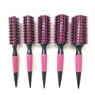 Escova De Cabelo Térmica Rosa Cerdas De Javali Mista Madeira