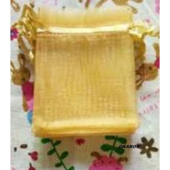 6 saquinhos de organza fita cetim DOURADO para maternidade 30x40cm
