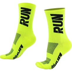Meia HUPI Run Amarelo Neon/Preto