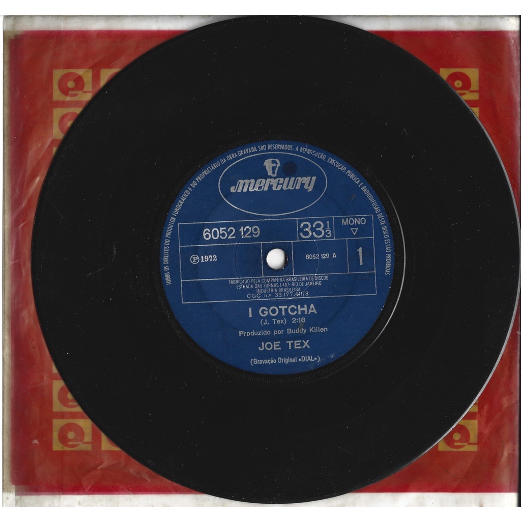 Compacto Joe Tex I Gotcha MERCURY 1972 Mono