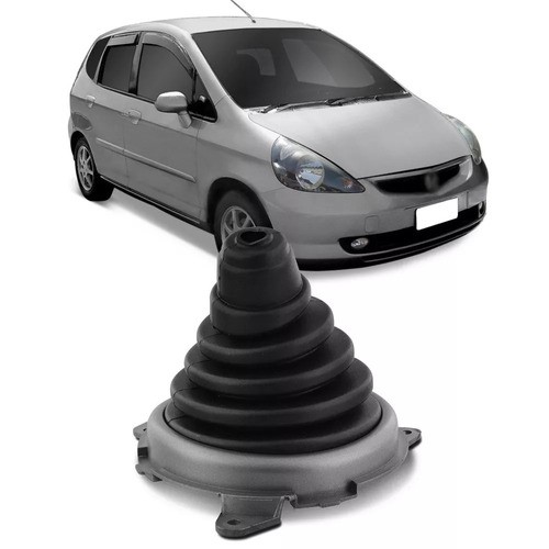 Alavanca Coifa Cambio Honda Fit 03/08 Sanfonada Base Cinza