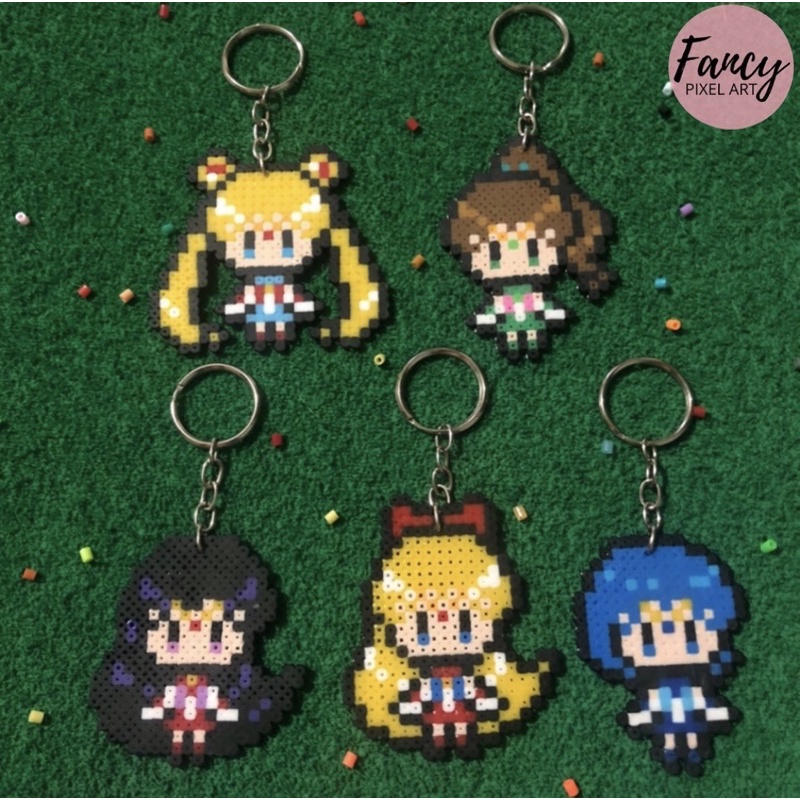 Chaveiros Sailor Moon Hama Beads Perler Beads Pixel Art Shopee Brasil