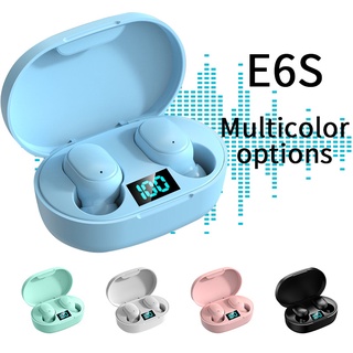 E6S TWS Fone De Ouvido Bluetooth 5.0 Sem Fio Visor LED 9D Estéreo À Prova D
