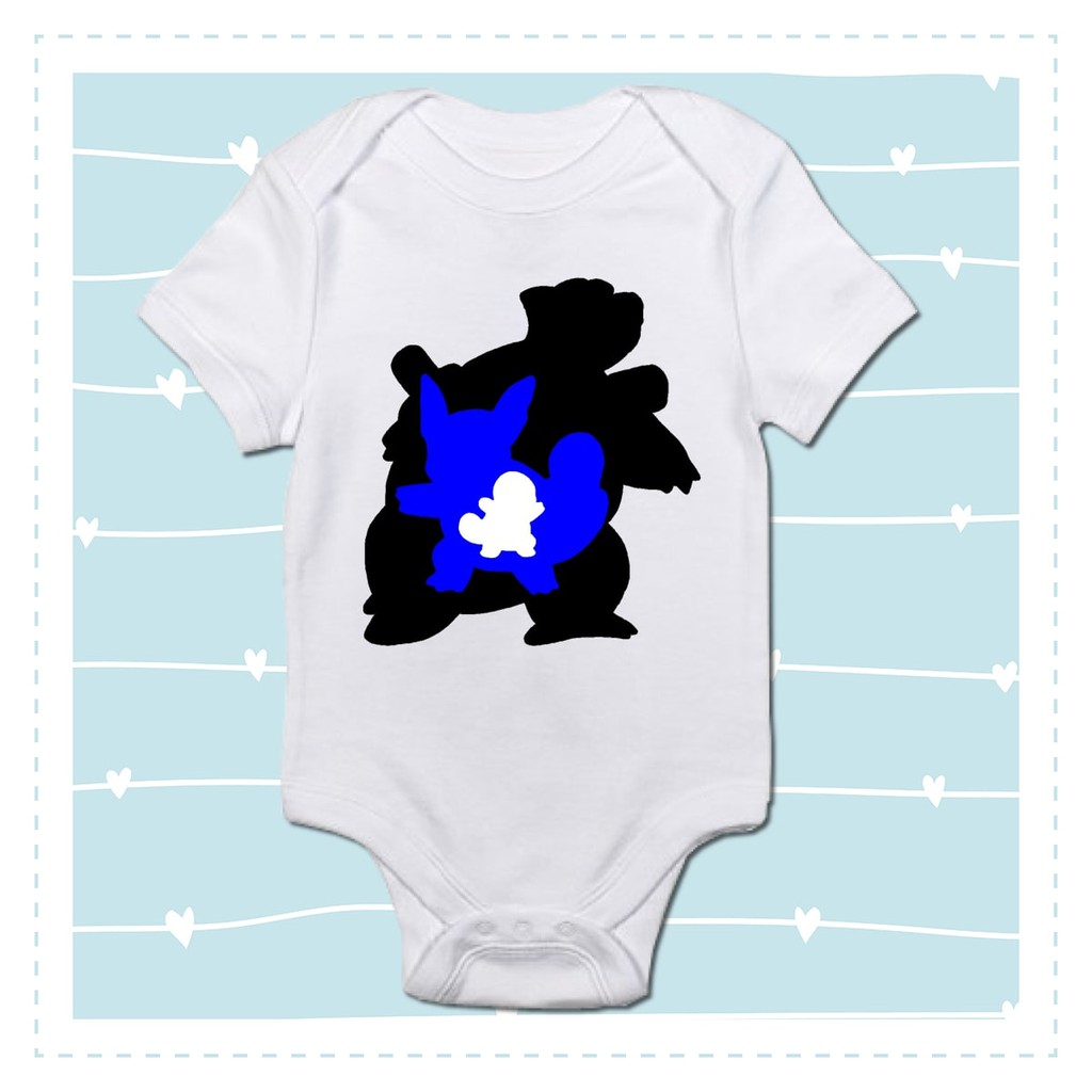 Body Roupa De Bebe Evolucao Squirtle Pokemon Shopee Brasil