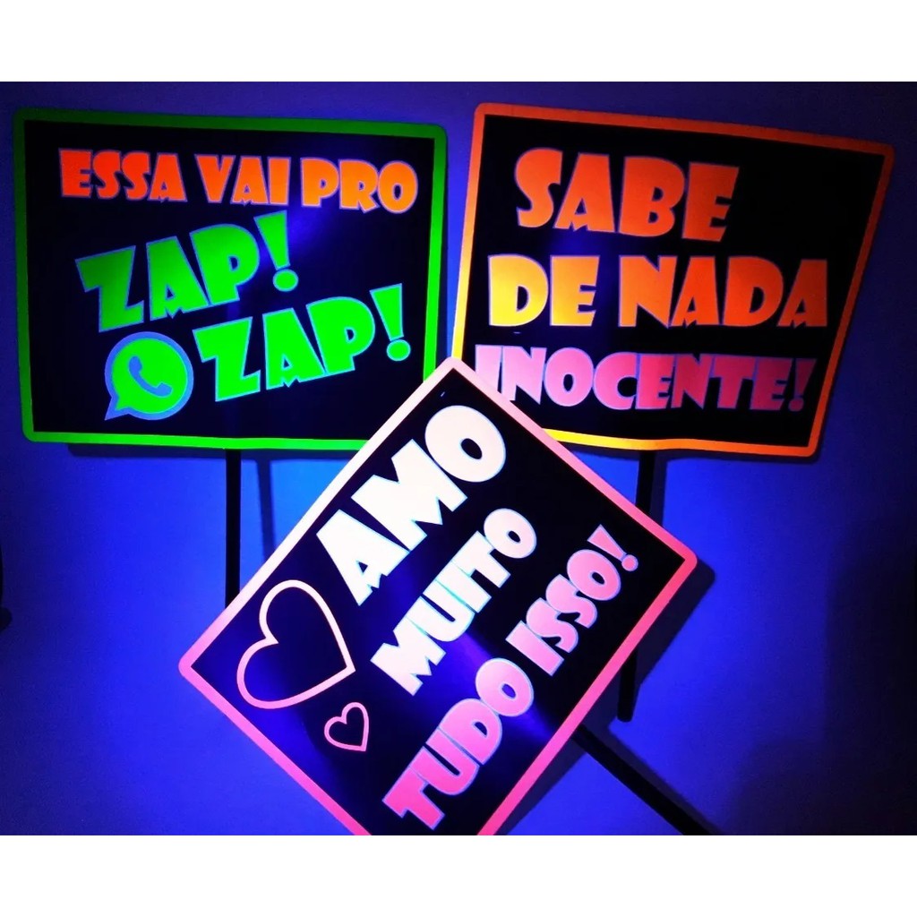 10 Plaquinha Balada Neon