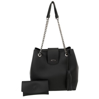 Bolsa Feminina Retta Saco Corrente Grafite Necessaire