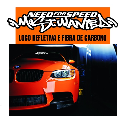 Sticker adesivo e refletivo – Jogo NEED FOR SPEED MOST WANTED – Logo original - Para carro, moto, notebook, capacete, etc...
