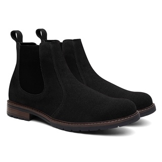 Bota Botina Masculina Couro Camurça Solado Costurado Country Texana Vitiello