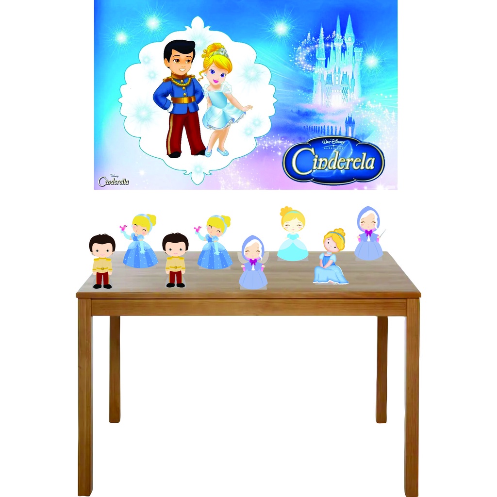 Kit Totens Display cinderela cute - Display para mesa + Painel