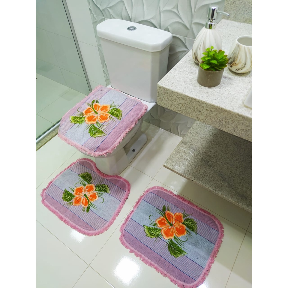 Kit 10 Jogos De Banheiro 3 Pçs Preço De Atacado Para Revenda