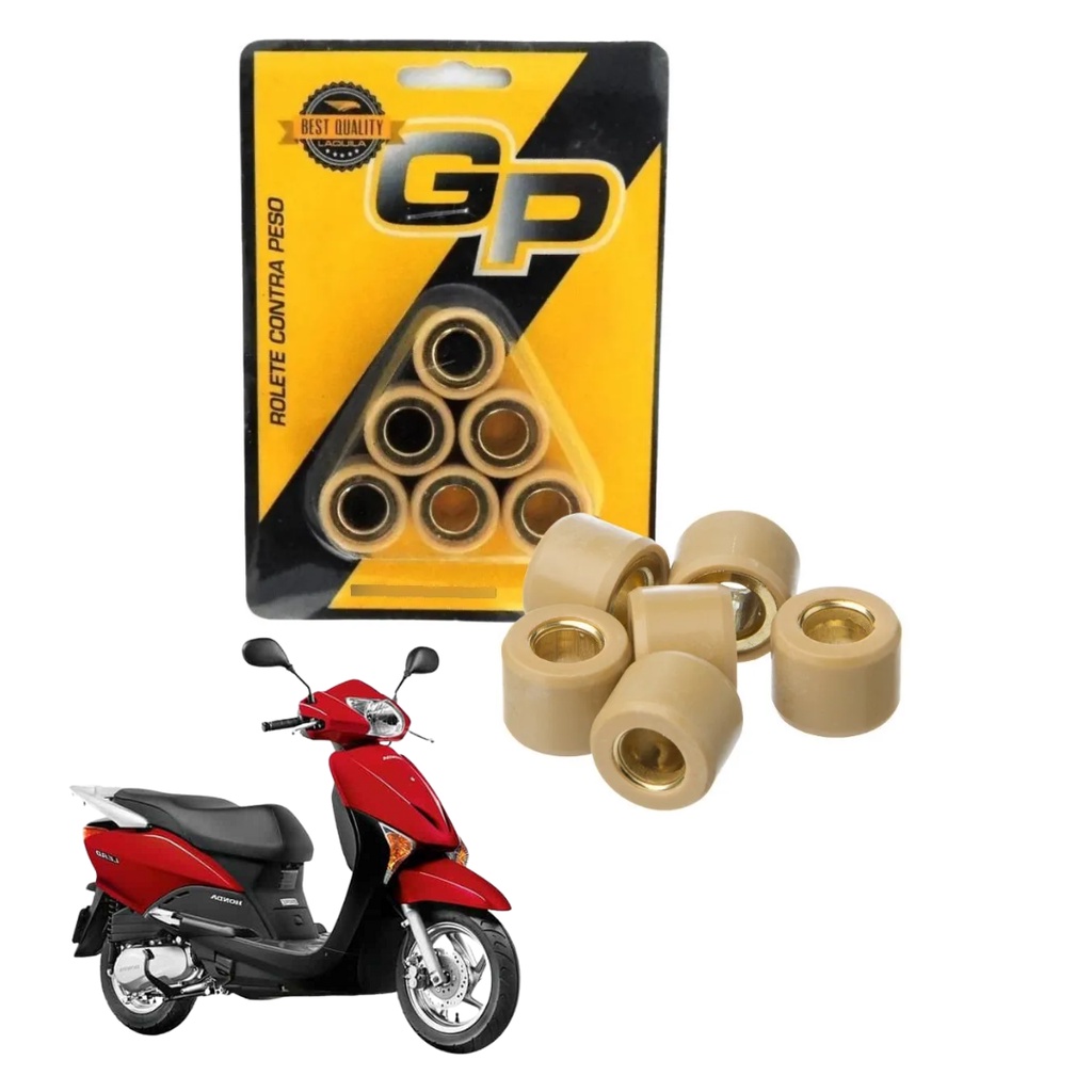 Roletes Embreagem Contra Peso Gp Honda Lead 110 2010, 2011, 2012, 2013, 2014, 2015 e 2016 em Oferta na Shopee