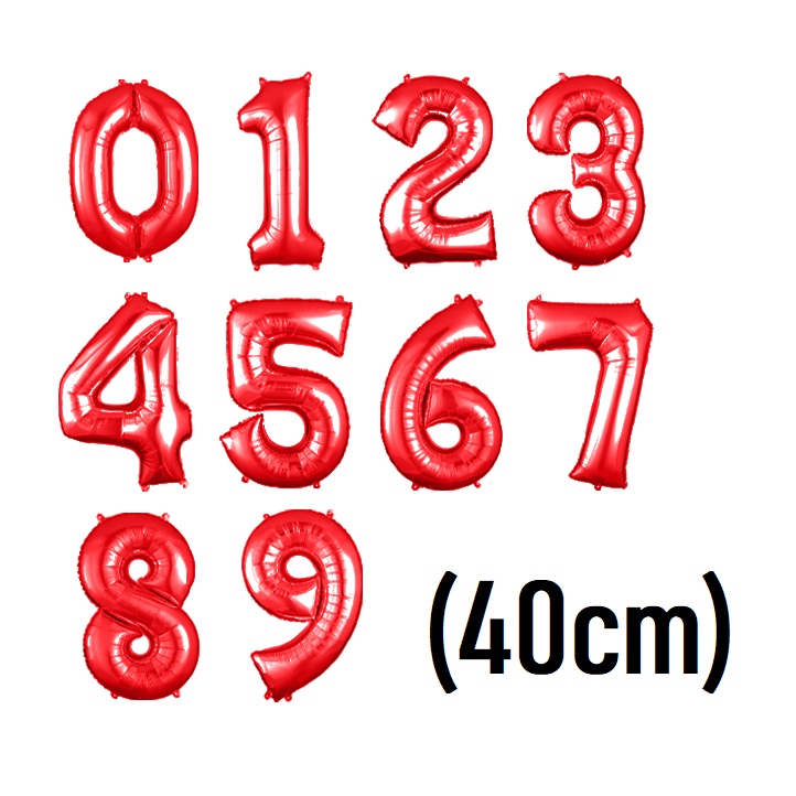 Balão Metalizado Número 40cm - Vermelho em Oferta na Shopee