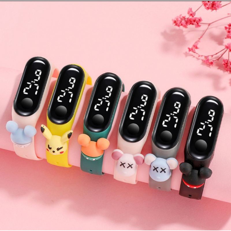 Relógio de pulso Infantil eletrônico Smartband m4 esporte Prova água touch digital Led Sports