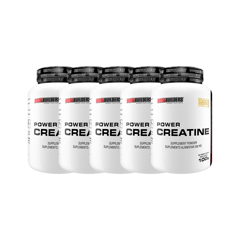 Kit 5x Power Creatine 100g - Aumento de Força Muscular e Desempenho Físico - Bodybuilders - Health