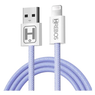 Cabo Turbo Tecido Roxo 1m Para iPhone Lightning Hs-287