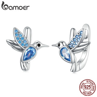 Brincos Bamoer 925 Pássaro De Emagrecimento De Prata Clipes De Orelha Pinos Moda Joias Para Mulheres