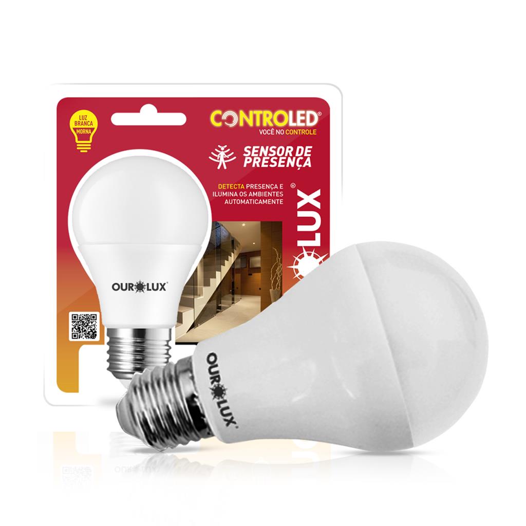 Lampada Led Inteligente Sensor Presenca 9W Bivolt E27 2700K em Oferta na Shopee