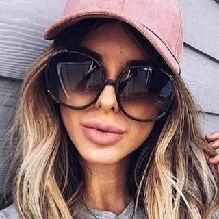Óculos De Sol Femininos Redondos Vintage Lentes Grandes Uv400