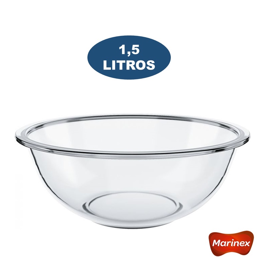 Tigela de Vidro Plus 1.5L Marinex Nadir em Oferta na Shopee