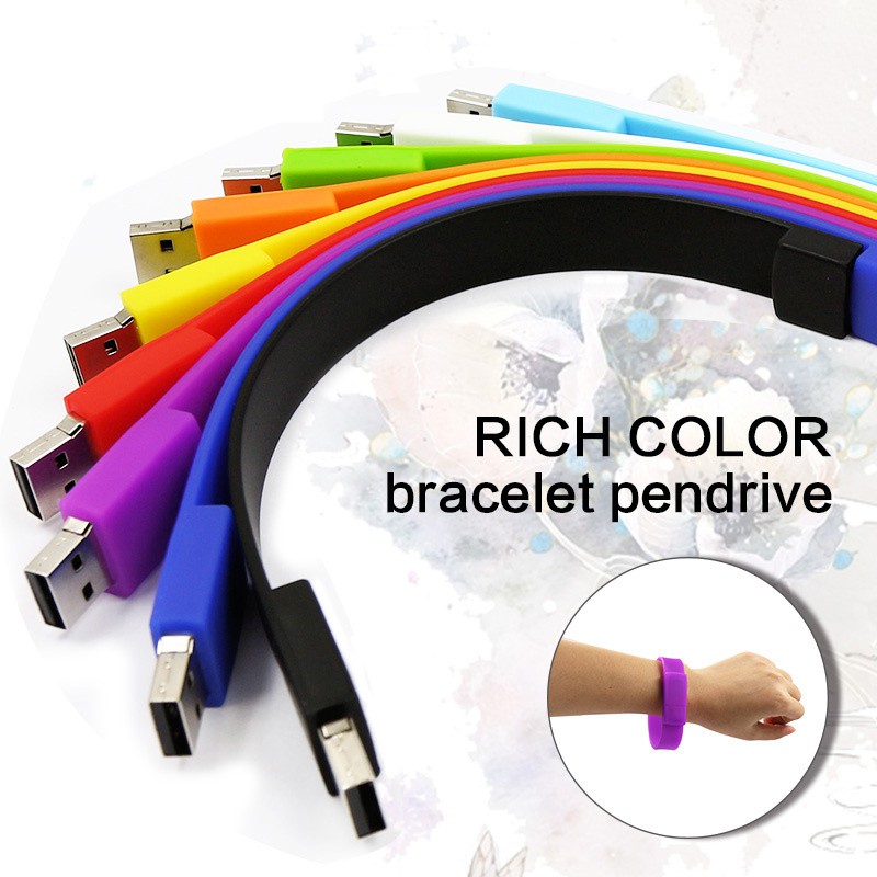USB Vara Pulseira De Silicone 4GB 8GB 16GB 32GB 64GB 128GB 512MG Flash Drive Pen Disco Memória Pendrives