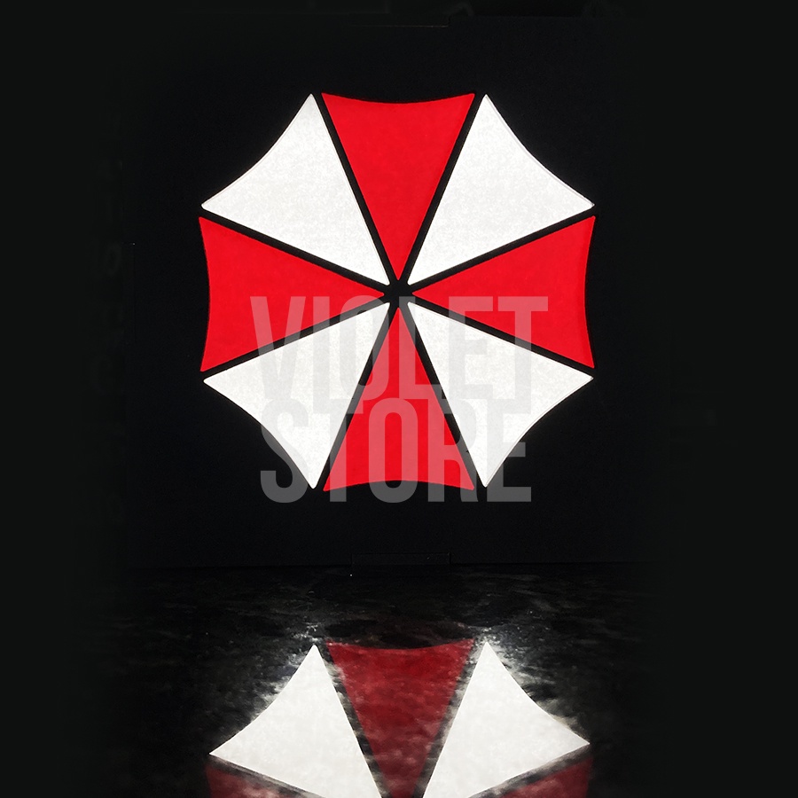 Luminária Gamer Decoração Geek Modelo Icone Umbrella Corporation Resident Evil Com Led Bivolt