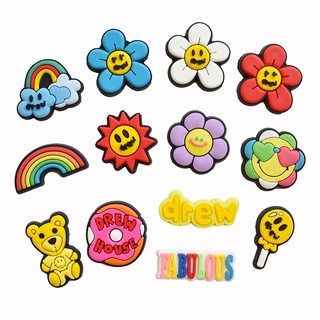 Shoe Decoration for Croc Pins Colorfully Cute Flowers Shoe Charms Pins Accessories Jibz for Croc Sapatos De Bricolage
