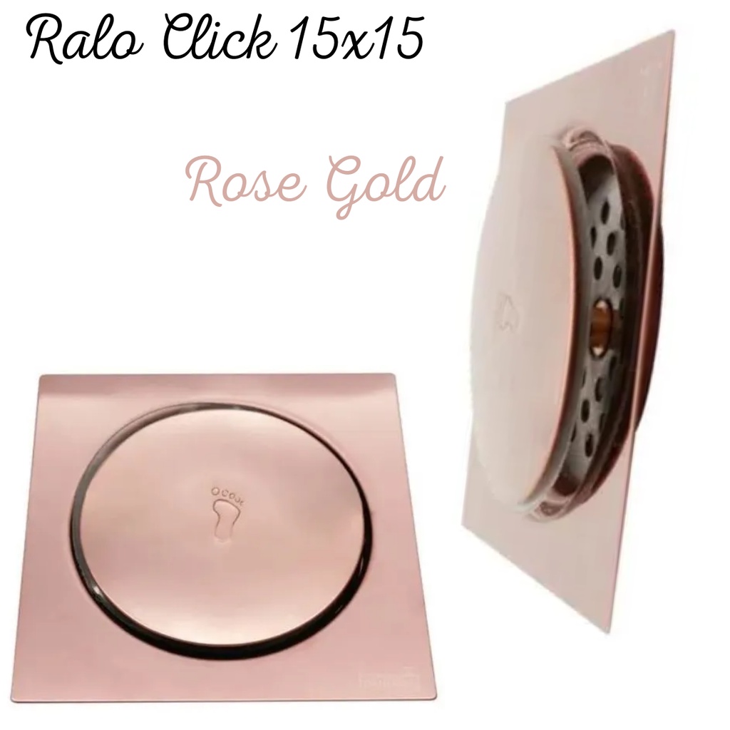 Ralo Inteligente Click Banheiro 15x15 Cm Rose Gold Luxo