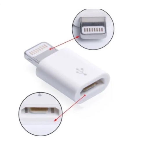 Adaptador Para iPhone C/ Entrada V8 Otg Lightning Para Cabo