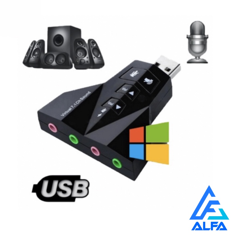 Adaptador de Placa de Audio Som USB Externa 7.1 Para 2Fone ou Caixa de Som e Microfone Compatível com Notebook e PC