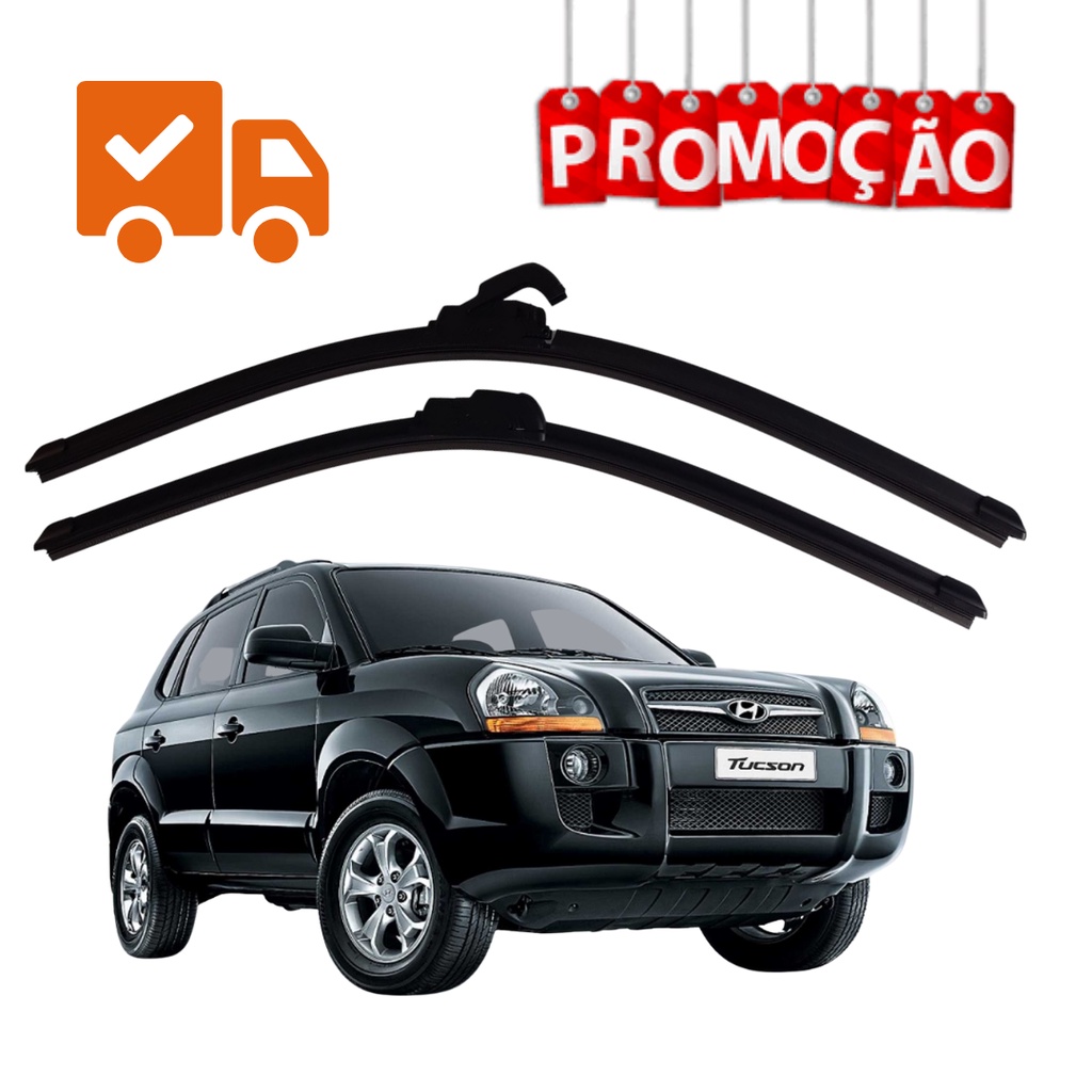 Par de Palhetas para Limpador de Parabrisa Dianteiro para Hyundai Tucson 2005 á 2014