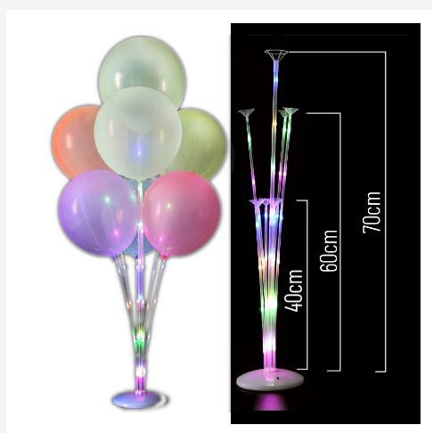 Suporte para Balões com Base Branca e Led Colorido Decoração Festas Eventos Recepções Formaturas
