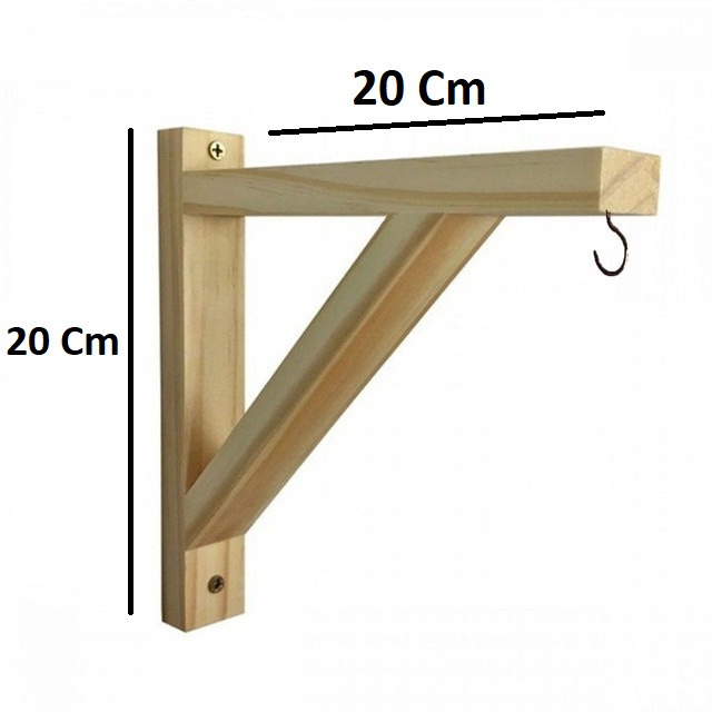 Kit 8 Suportes Plantas Macramê Mãos francesas Madeira Pinus Com Buchas e Parafusos 20x20