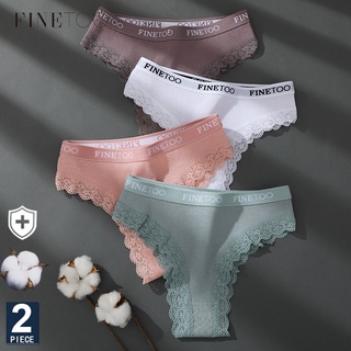 Finetooo 2 Peças/Conjunto Calcinha Feminina De Algodão Tangas De Letra Brasileira Calcinhas De Renda Sexy Para Mulheres Lingerie