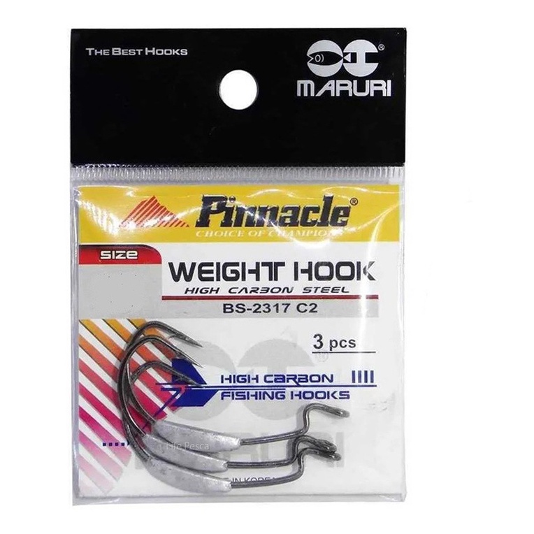 Anzol Pesca Pinnacle Lastreado Com Peso Isca Soft 3un - Medidas