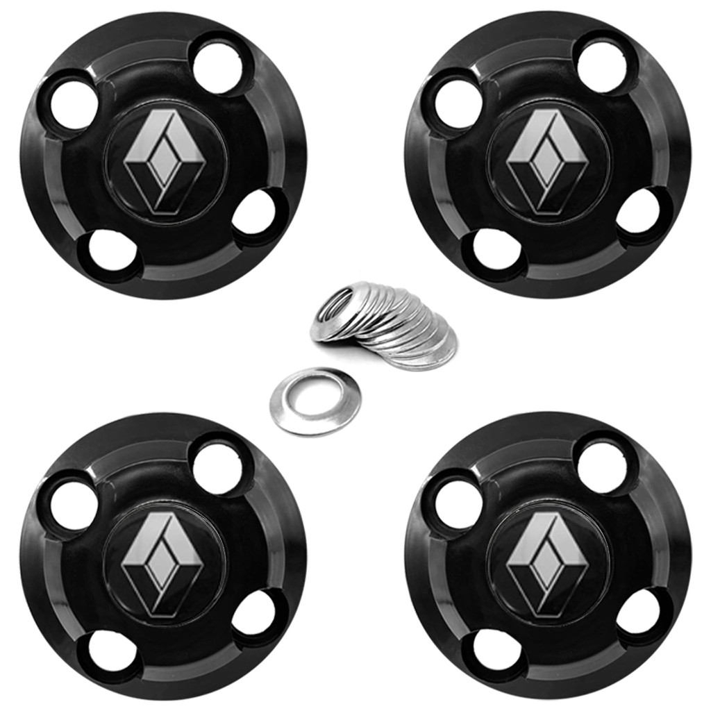 Kit Calota Centro Roda Sandero Logan Clio Megane Symbol 4x100 !!!! !!! Aproveite!