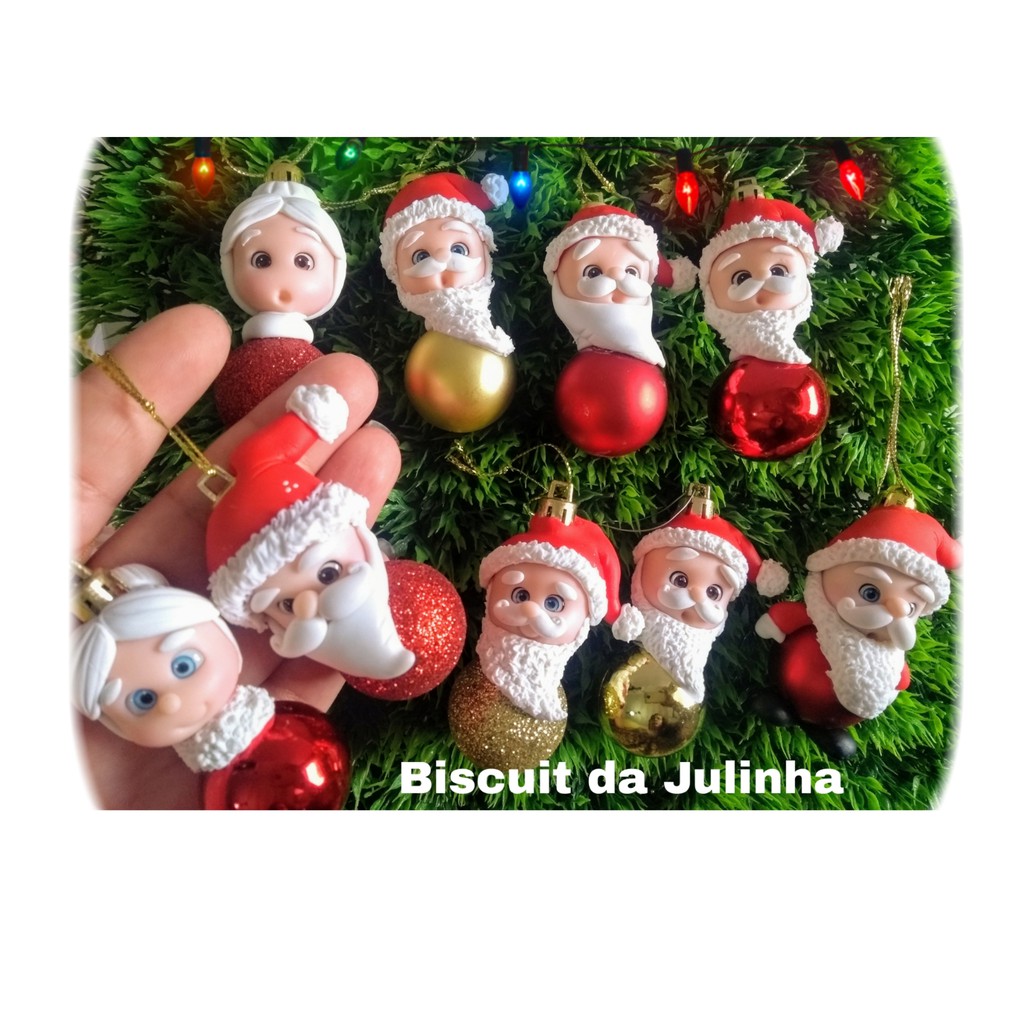kit Bolinhas de natal decoradas com biscuit | Shopee Brasil