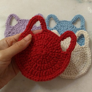 Porta-copo / descanso para copos - crochê formato gatinho - ENVIO IMEDIATO