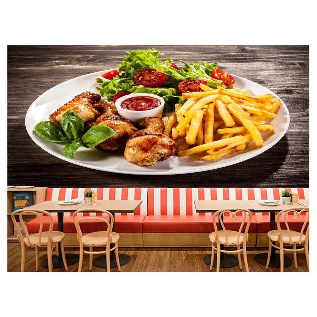 papel de parede Alimento Comida Almoço 3D 10m² AL153