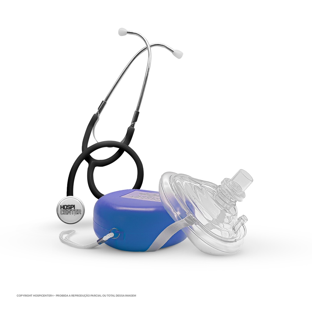 Pocket Mask Rcp Máscara Para Reanimação + Estetoscópio