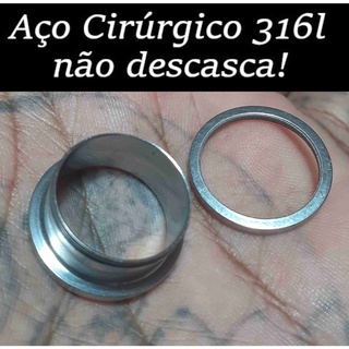 Alargador 10mm, 12mm, 14mm, 16mm, 18mm, 20mm, 22mm e 24mm de orelha prata túnel rosca aço cirúrgico unissex (1 unidade)