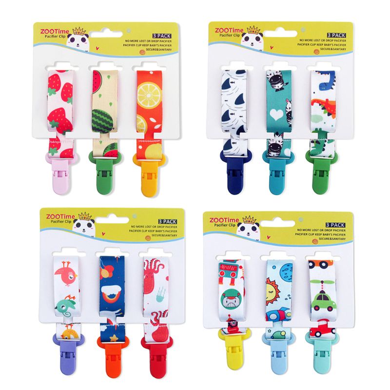 Vivan Cartoon Nipple Leash Strap Chupeta Clipes Corrente Frutas Pássaros Para Carros Animais Pr