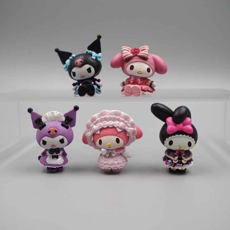 5 Pçs/set Kuromi Brinquedos Dos Desenhos Animados Meu Melody Figura Modelo Lolita Princesa housemaid Boneca Menina Presente De Aniversário Da Criança